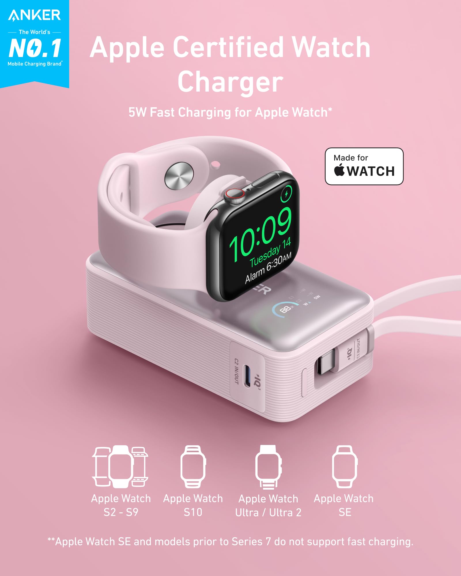 Amazon.com: Anker MagGo Power Bank for Apple Watch, Officially